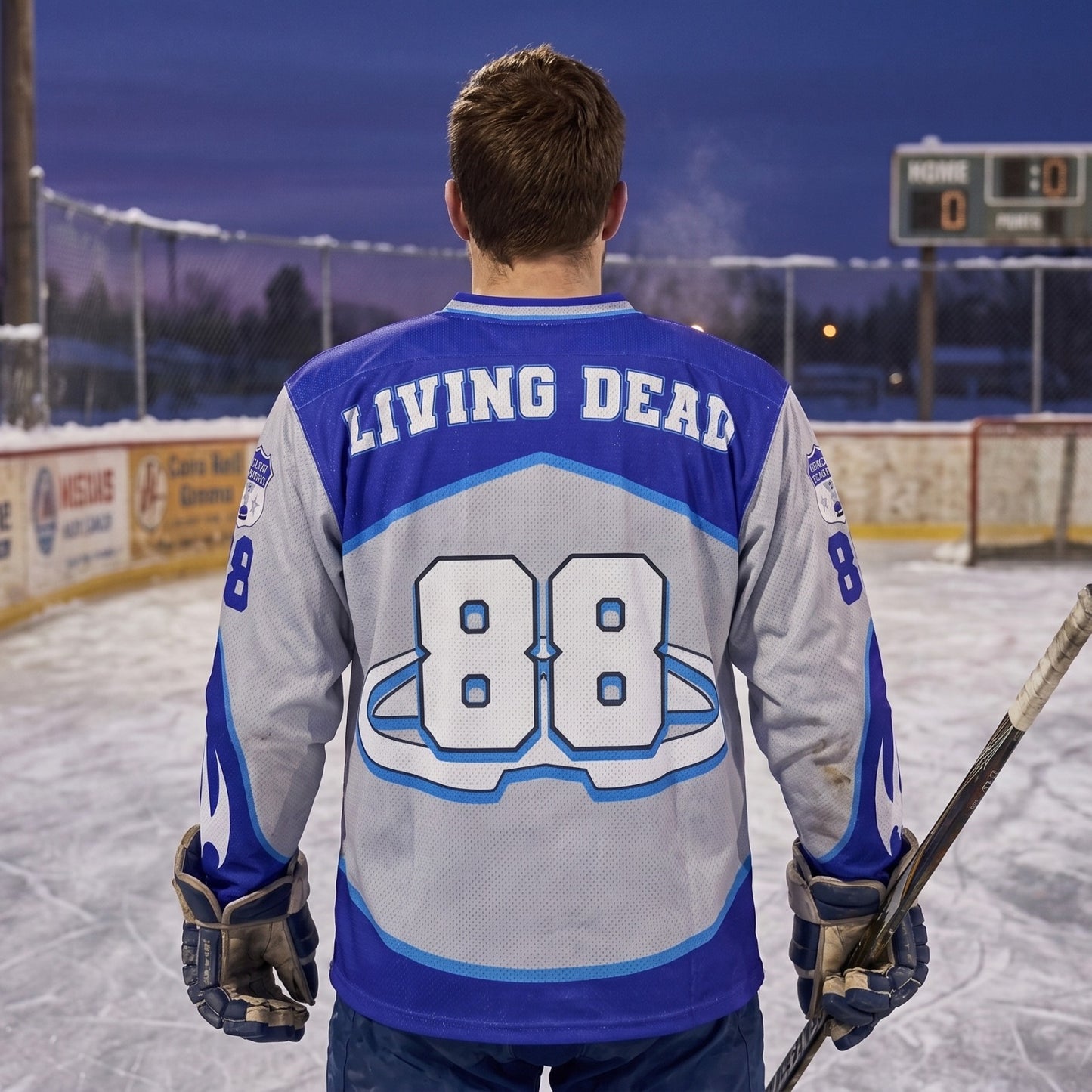 Champion Hockey Jersey – Blue & Grey Sublimated Ice Hockey Jersey