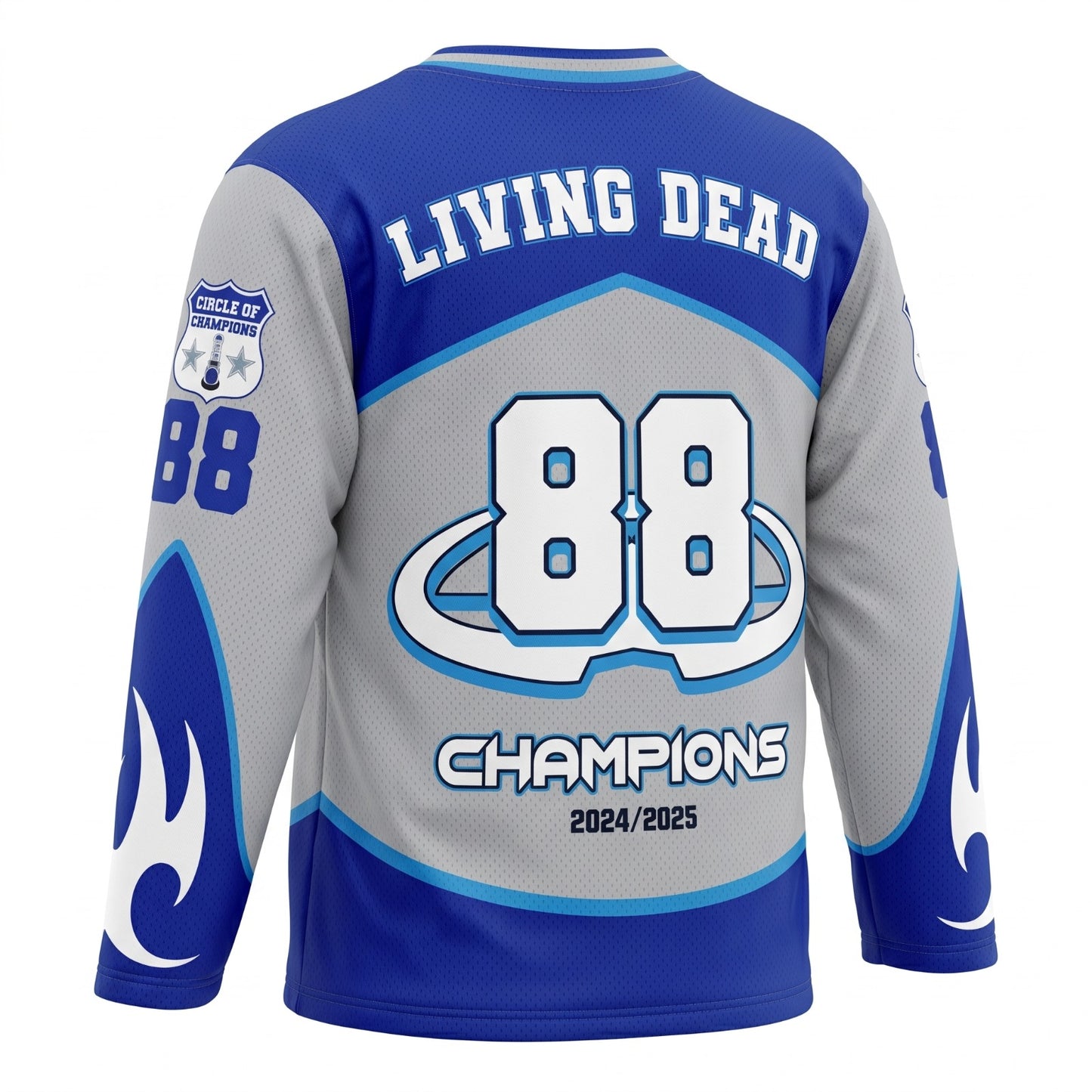 Champion Hockey Jersey – Blue & Grey Sublimated Ice Hockey Jersey