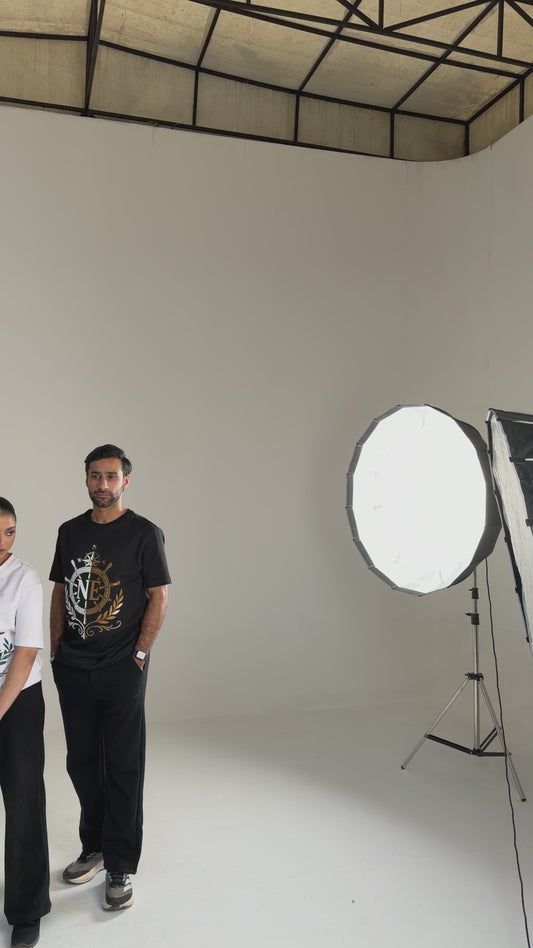 Multi shade T-shirt  - Black – Gold Crest